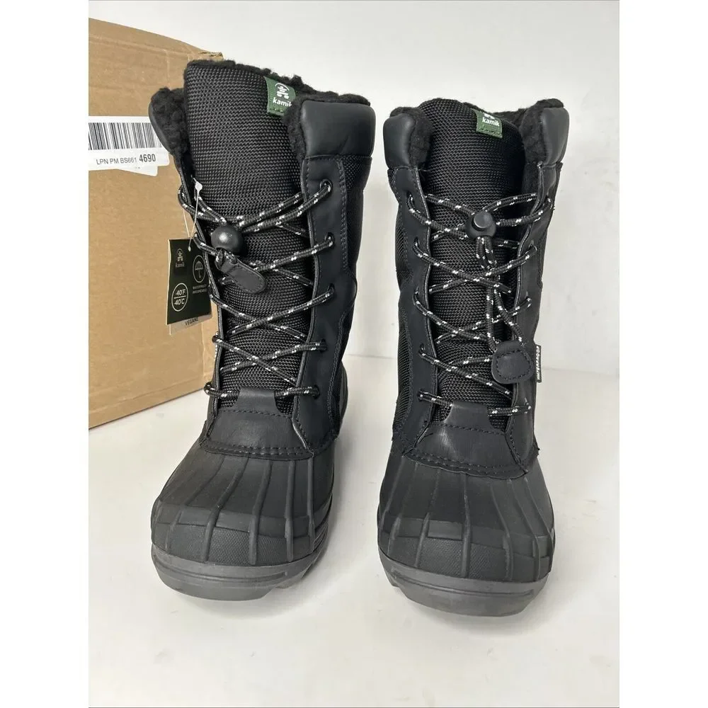 Kamik Surfin Kids Winter Boots Sz 5‎ Black